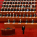 Chinese Premier Li Keqiang bows before delivering the work report at the opening session of the National People's Congress (NPC) at the Great Hall of the People in Beijing, China March 5, 2023. REUTERS/Thomas Peter