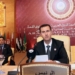 Syrian President Bashar al-Assad addresses the opening session of the Arab League summit meeting in Doha, Qatar on March 30, 2009. Arab leaders opened their annual summit in the presence of the Sudanese leader, who is wanted by the International Criminal Court, but without Egyptian President Hosni Mubarak, who is snubbing the meeting. Assad said Arab countries which launched a Middle East peace initiative in 2002 do not have a real partner in Israel.  AFP PHOTO/MAHMUD TURKIA (Photo by MAHMUD TURKIA / AFP)