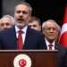 Turkey's newly appointed Foreign Minister Hakan Fidan speaks during a handover ceremony in Ankara, Turkey June 5, 2023. REUTERS/Cagla Gurdogan