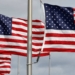 American flags fly on National Mall as high-wind weather conditions continue in Washington, U.S. March 2, 2018. REUTERS/Yuri Gripas