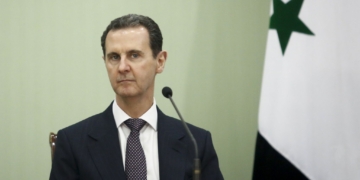 DAMASCUS, SYRIA - MAY 03: Syria's President Bashar al-Assad, seen during the Signing of the comprehensive program of strategic and long-term cooperation between Iran and Syria, On May 03, 2023 In Damascus, Syria. (Photo by Borna News/Matin Ghasemi/Aksonline ATPImages/Getty Images)