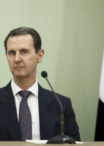 DAMASCUS, SYRIA - MAY 03: Syria's President Bashar al-Assad, seen during the Signing of the comprehensive program of strategic and long-term cooperation between Iran and Syria, On May 03, 2023 In Damascus, Syria. (Photo by Borna News/Matin Ghasemi/Aksonline ATPImages/Getty Images)